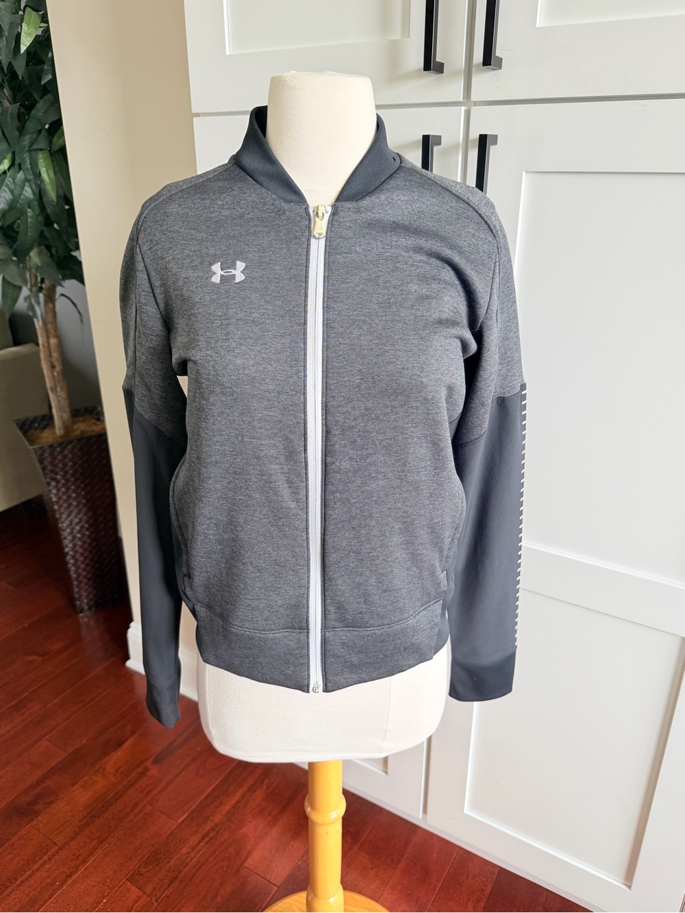 Under Armour Women's Charcoal Gray Full-Zip Bomber Jacket